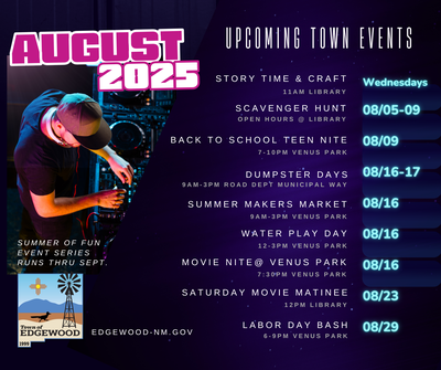 August 2025 Upcoming Events